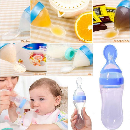 Soft‑Tip Baby Spoon Feeder Bottle (Water‑Proof Feeding Spoon Bottle)